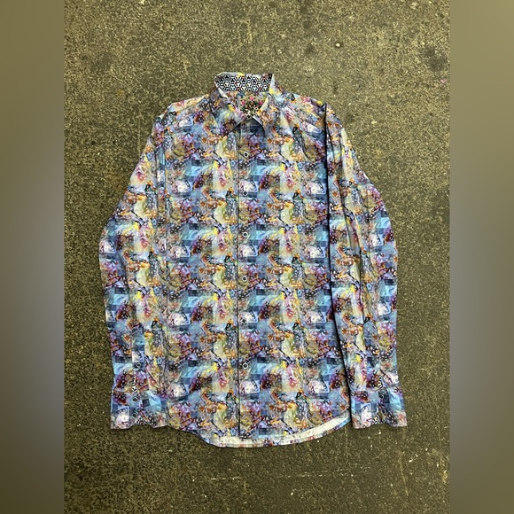 Robert Graham Multicolored Button Down Long Sleeve Shirt Mens Small - Picture 1 of 10